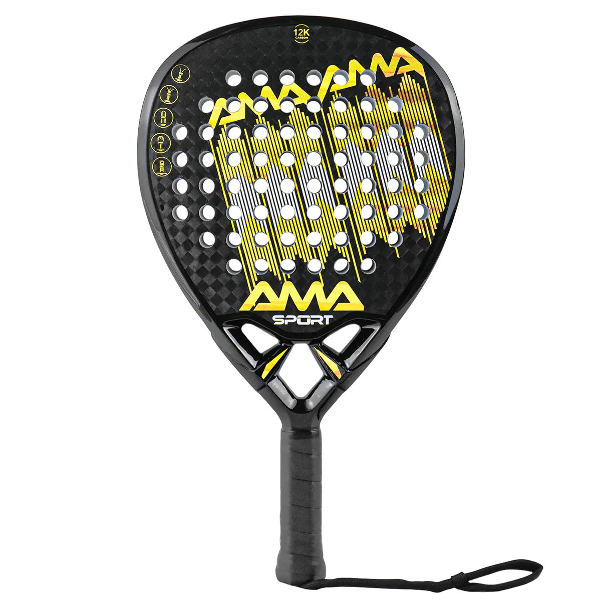 Vollcarbon Padel Schläger, leicht, matte Oberfläche, Anfänger & Profi