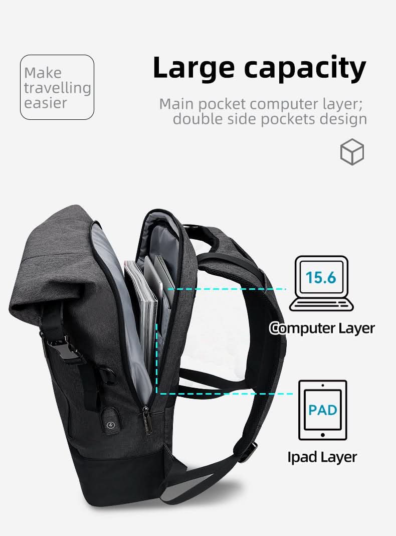 kaufsy | Multifunktionaler Rucksack für draußen mit USB-Anschluss