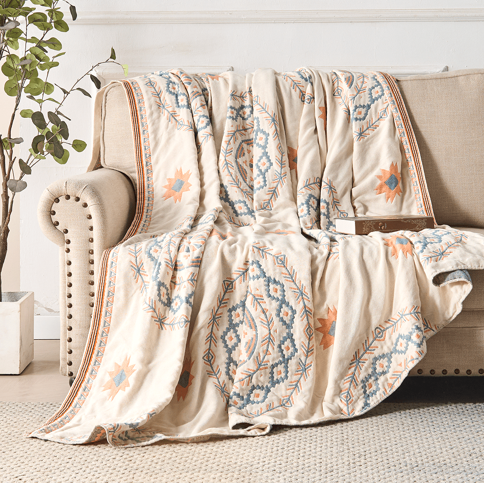 kaufsy | Baumwolldecke mit Mandala-Muster für Innen- und Außenbereich