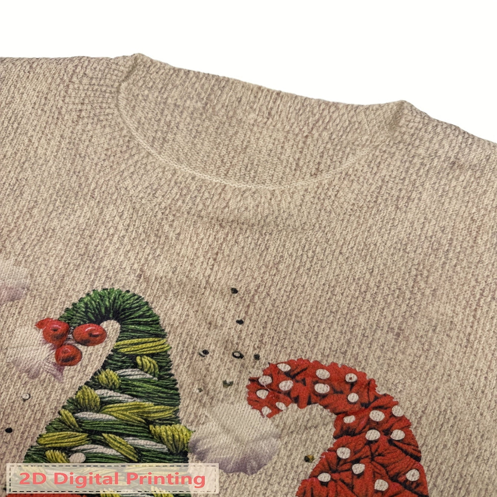 Damen Ugly Christmas Sweater, lustiger bestickter Wichtel