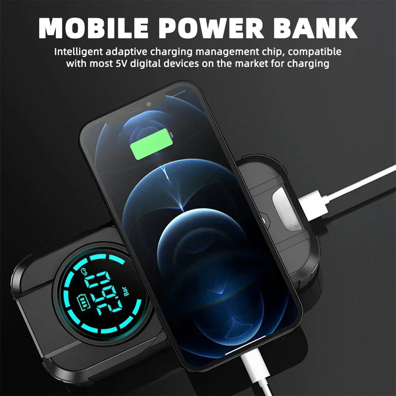 Kompakte Auto-Luftpumpe, Starthilfe, LED Licht