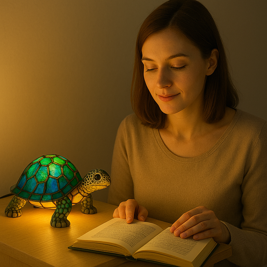 LeuchtSchildkröte - handgefertigte Lampe, die Herzen erstrahlen lässt