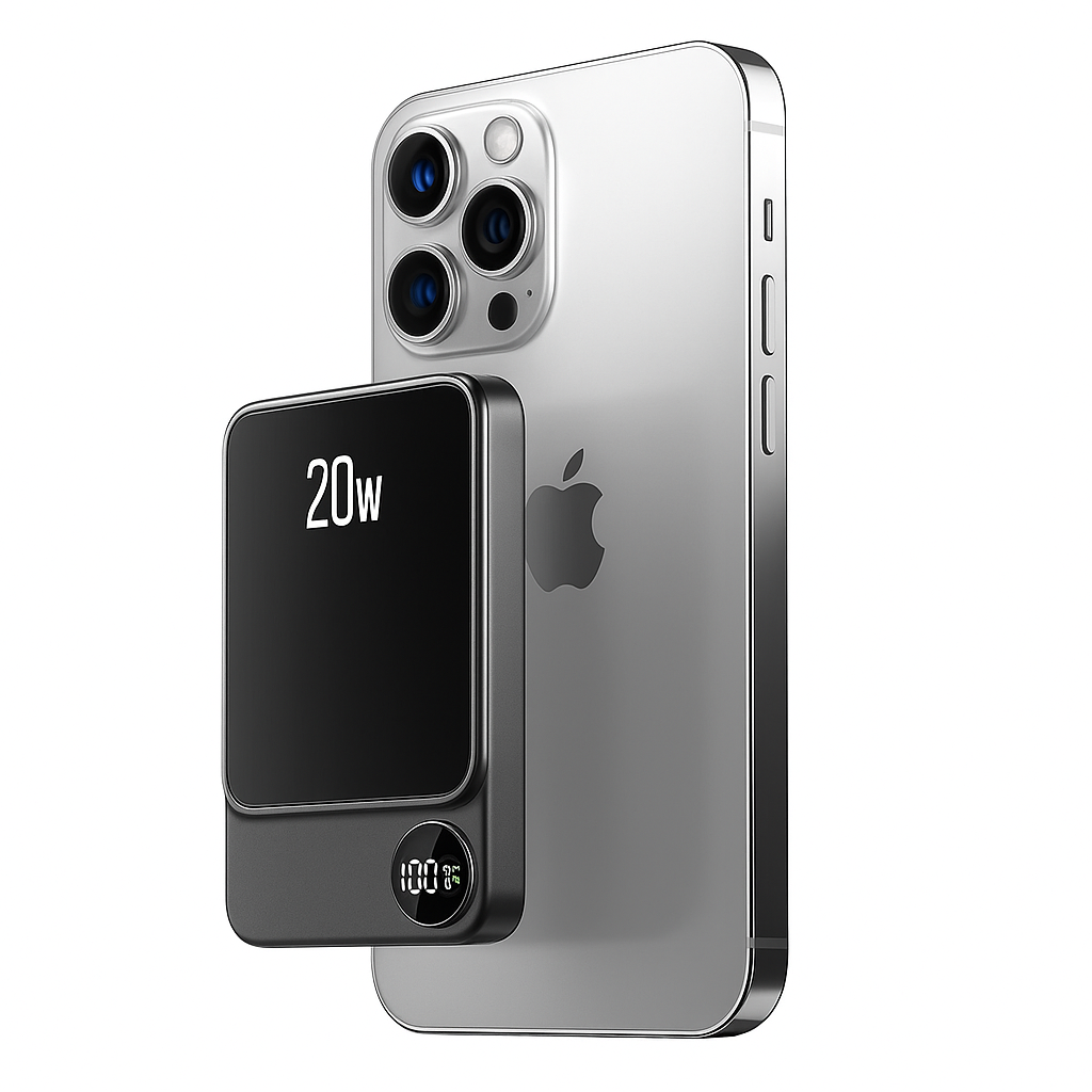 Powerbank Slim, kabelloses Magnet-Ladegerät, tragbar
