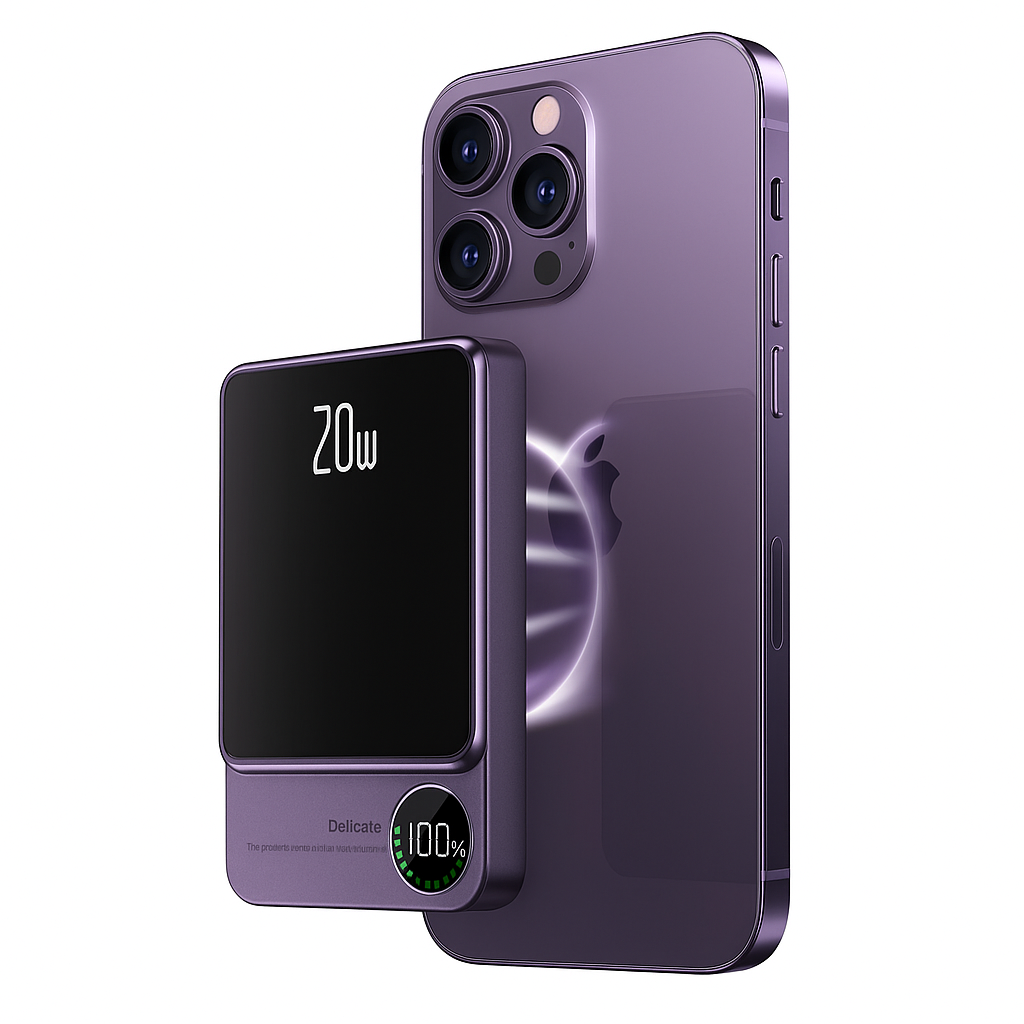 Powerbank Slim, kabelloses Magnet-Ladegerät, tragbar