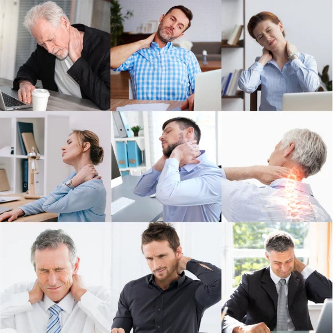 kaufsy | Nackenstrecker zur Schmerzlinderung - Verstellbares zervikales Traktionsgerät Ideal bei Nackenspannung und Unbehagen