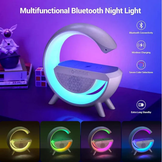 Multifunktionaler Bluetooth-Lautsprecher mit Licht, kabellosem Laden & Uhr