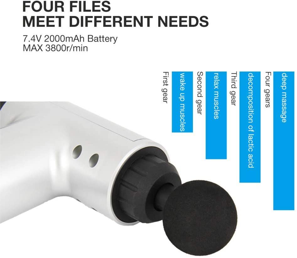 kaufsy | Tiefengewebemassagegerät, Muskelmasseur mit 4 Massageköpfen