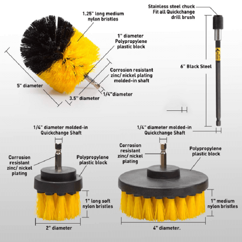 kaufsy | Badezimmerboden Küchen Auto Wartung Reinigungsbürste, Akku-Bohrer NICHT Inklusive