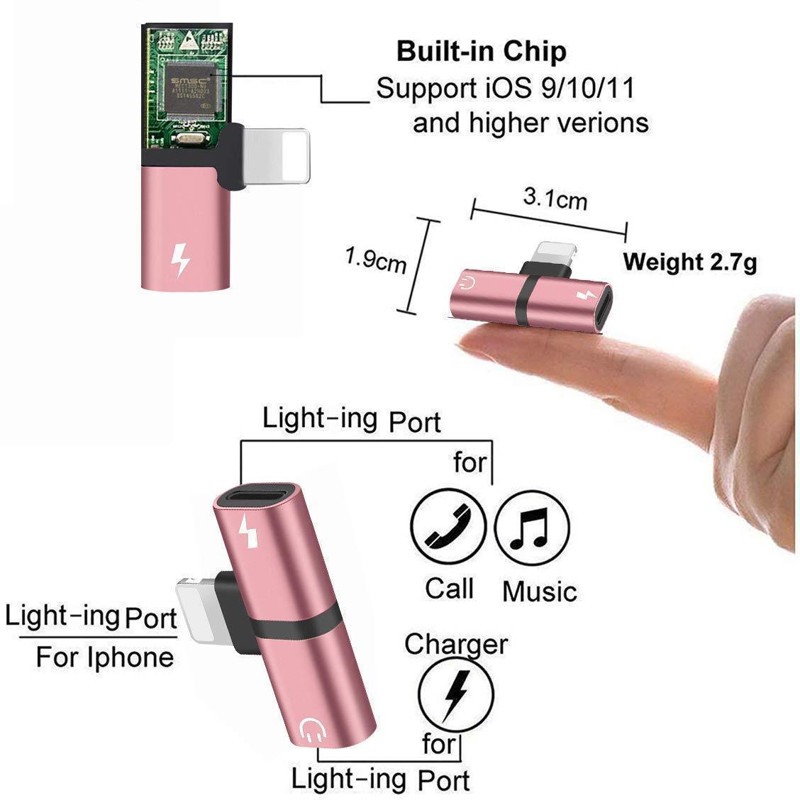 kaufsy | 4 in 1 Earphone Lightning Adapter für iPhone ( 2PCS )