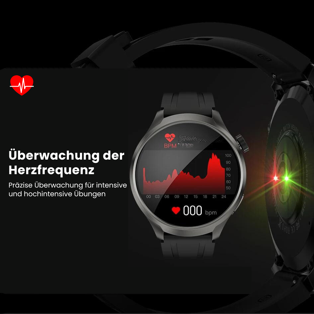 VitalSense Pro X - Gesundheits-Smartwatch mit Lederarmband (2025)