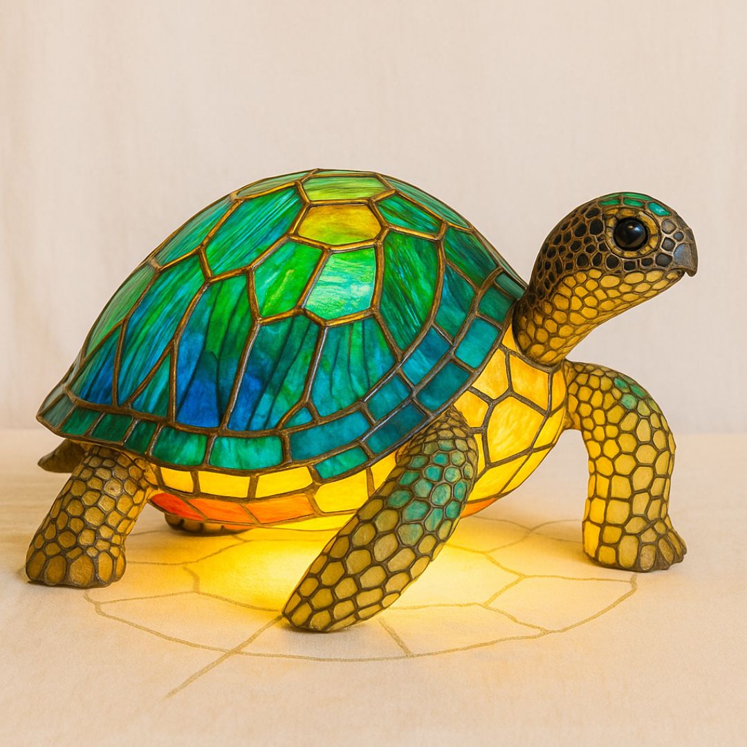 LeuchtSchildkröte - handgefertigte Lampe, die Herzen erstrahlen lässt
