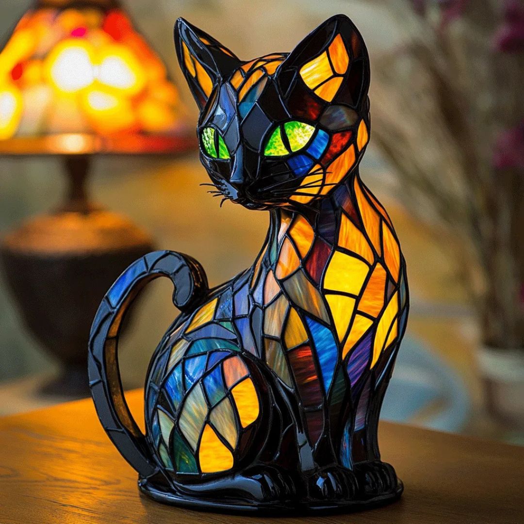 Leuchtkatze – handgefertigte Lampe, die Herzen erstrahlen lässt
