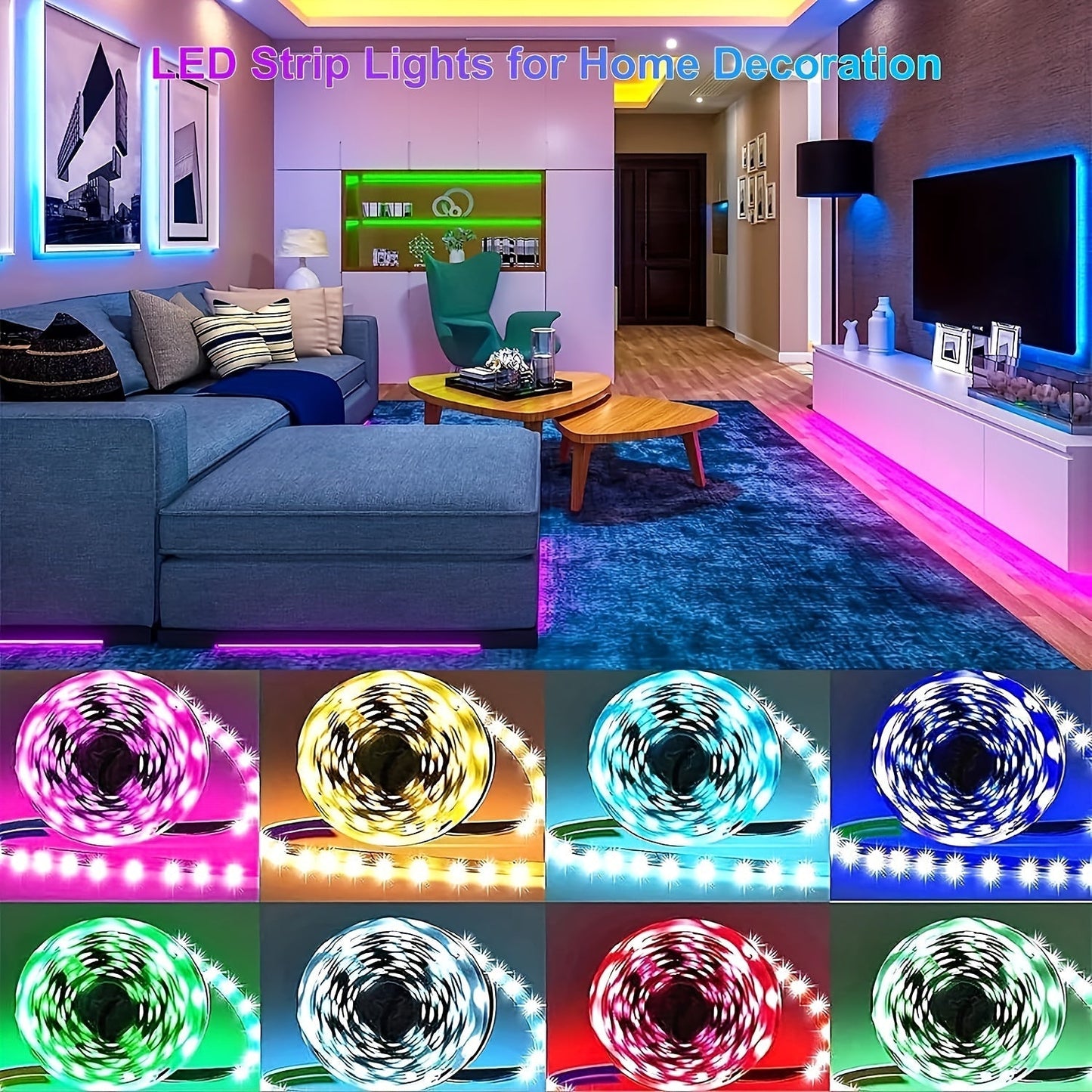 LED Strip Lights, Farbwechsel, Musik-Synchronisation