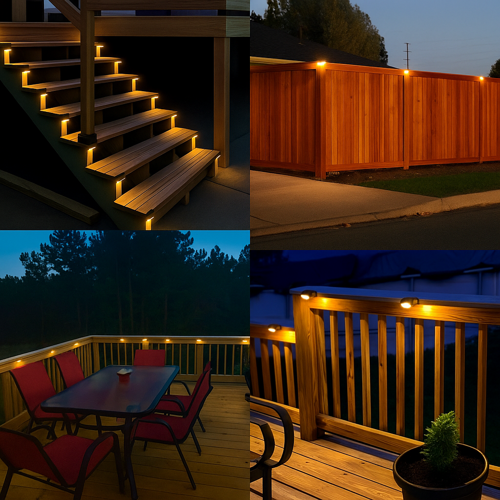 Warmweiße LED Solar-Stufenlichter, wasserdicht, Garten & Terrasse