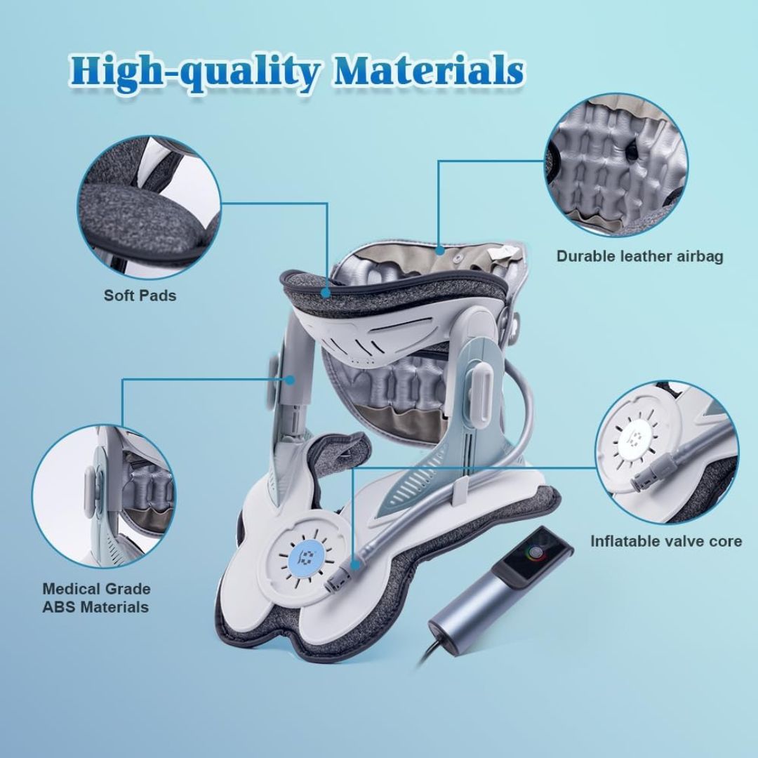 kaufsy | Nackenstrecker zur Schmerzlinderung - Verstellbares zervikales Traktionsgerät Ideal bei Nackenspannung und Unbehagen