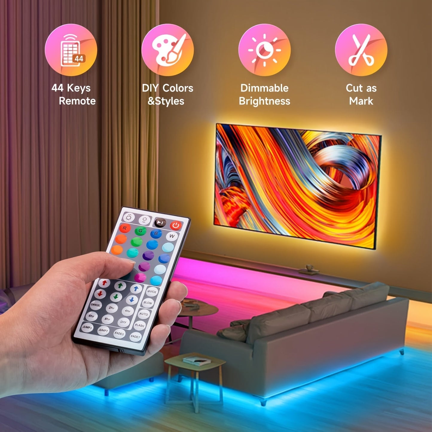 LED Strip Lights, Farbwechsel, Fernbedienung