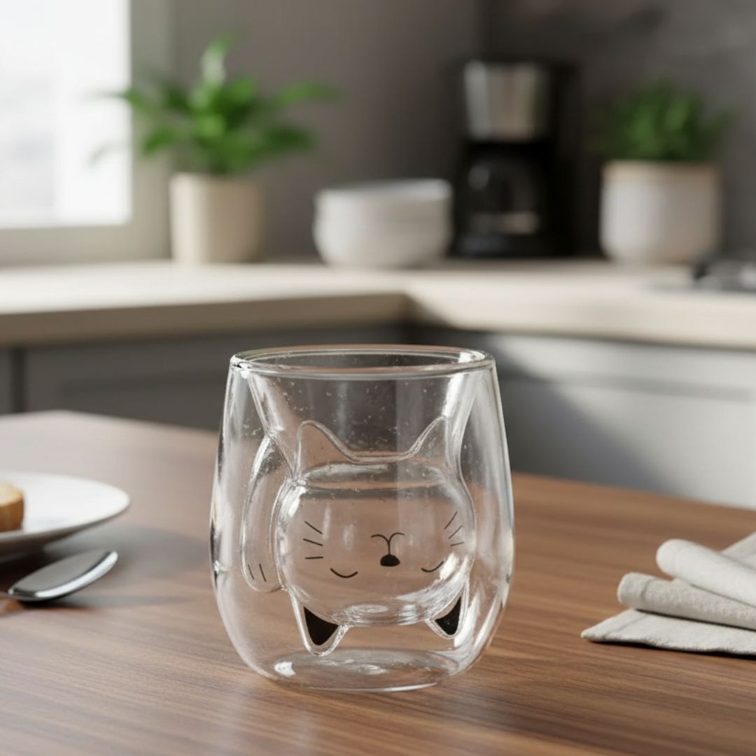 MiauGlas Tasse - Handschonend, stilvoll, katzenlieb