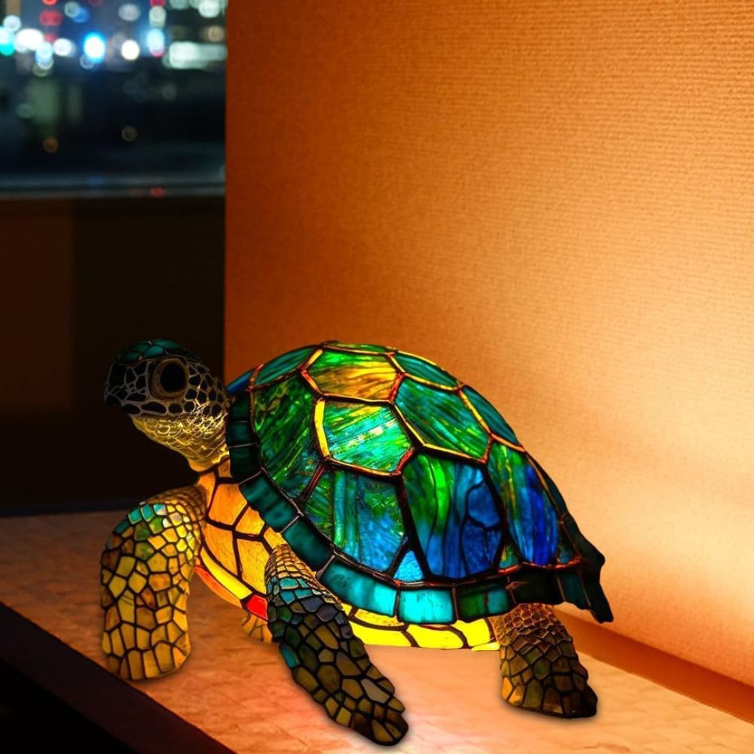 LeuchtSchildkröte - handgefertigte Lampe, die Herzen erstrahlen lässt