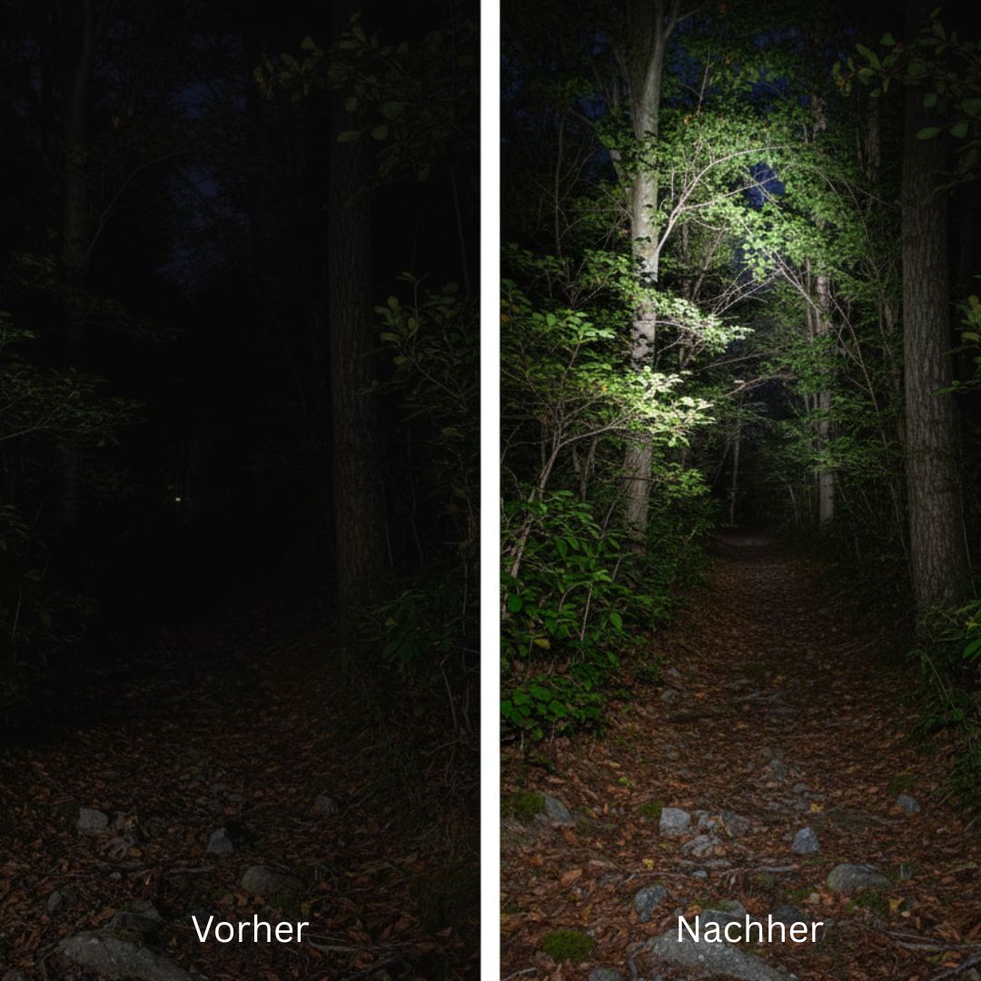 Profi Stirnlampe 1000 Lumen inkl. Rotlichtmodi