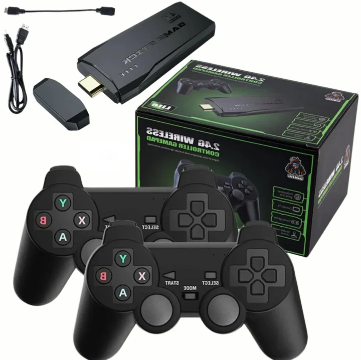 kaufsy | HDMI 4K TV Spielstick Konsole | 64GB mit über 20.000 Retro-Spielen & 2 kabellosen Gamepads