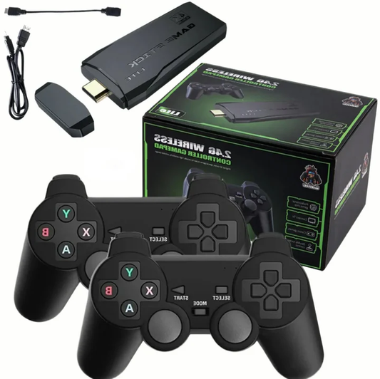 kaufsy | HDMI 4K TV Spielstick Konsole | 64GB mit über 20.000 Retro-Spielen & 2 kabellosen Gamepads