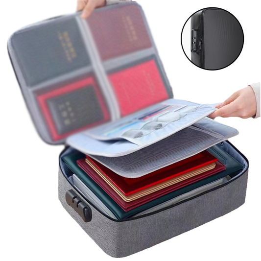 kaufsy | Wasserfest und feuerfest verschließbare Dokumenten-Aufbewahrungstasche