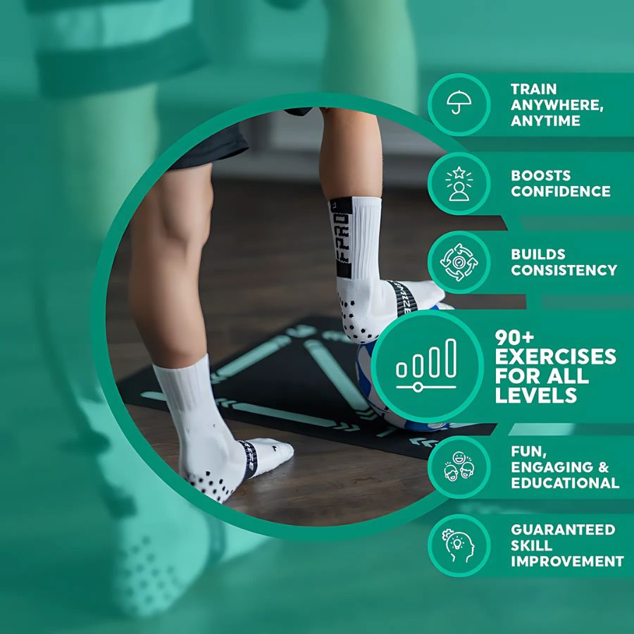 Fußball Trainingsmatte + Profi Skills Video Trainingsprogramm