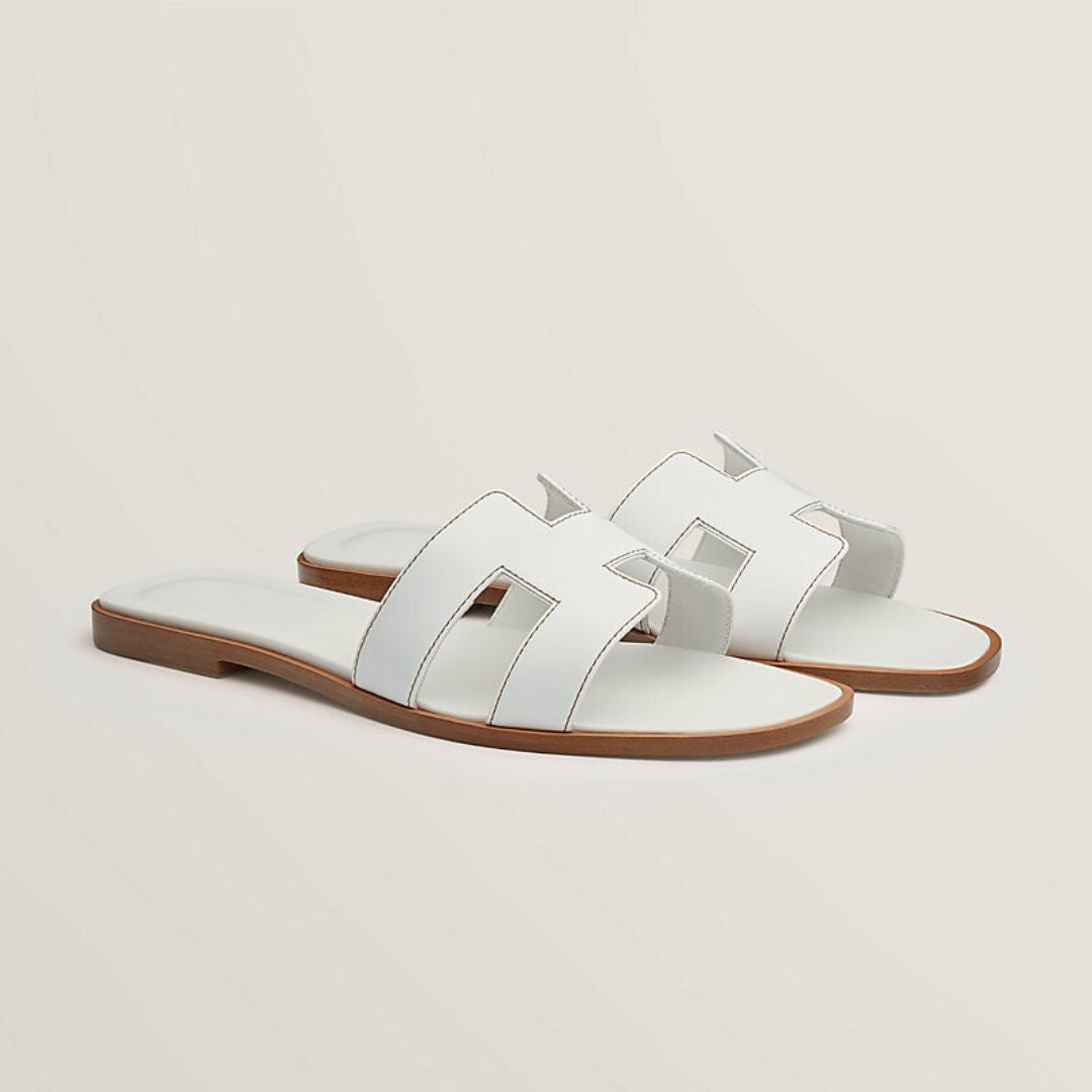 Ledersandalen flach, mit Cut-Out Riemen, sommerlich & bequem