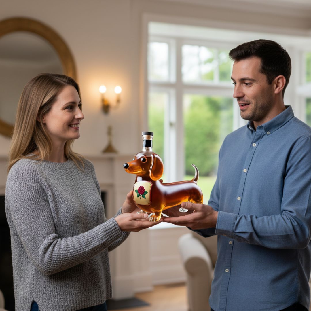 Handgefertigte Flasche aus Glas in Hundeform – Hundeliebhaber lieben sie