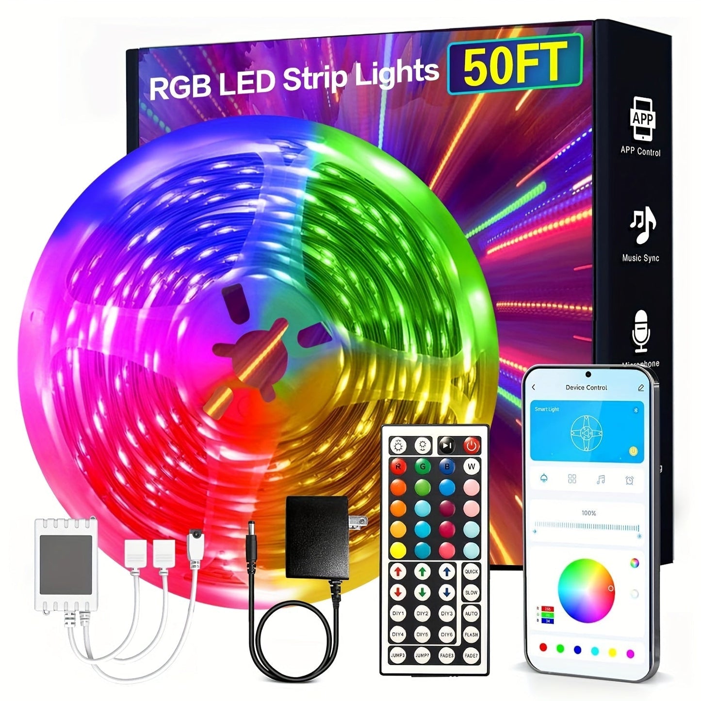 LED Strip Lights, Farbwechsel, App-Steuerung