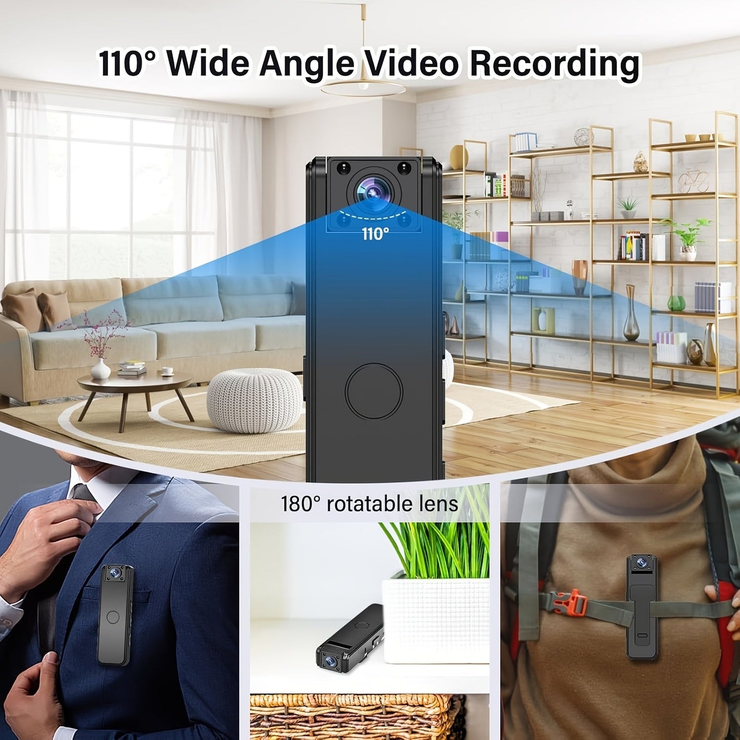 Mini Kamera mit Clip, tragbar, für Videoaufnahmen