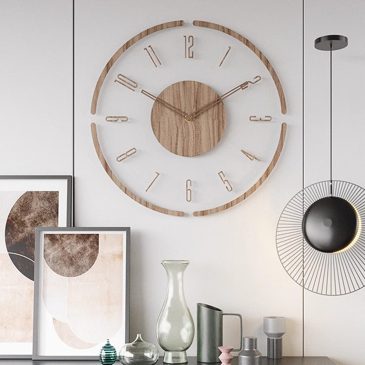 Nordora – Nordische Wanduhr aus Holz, lautloses Design