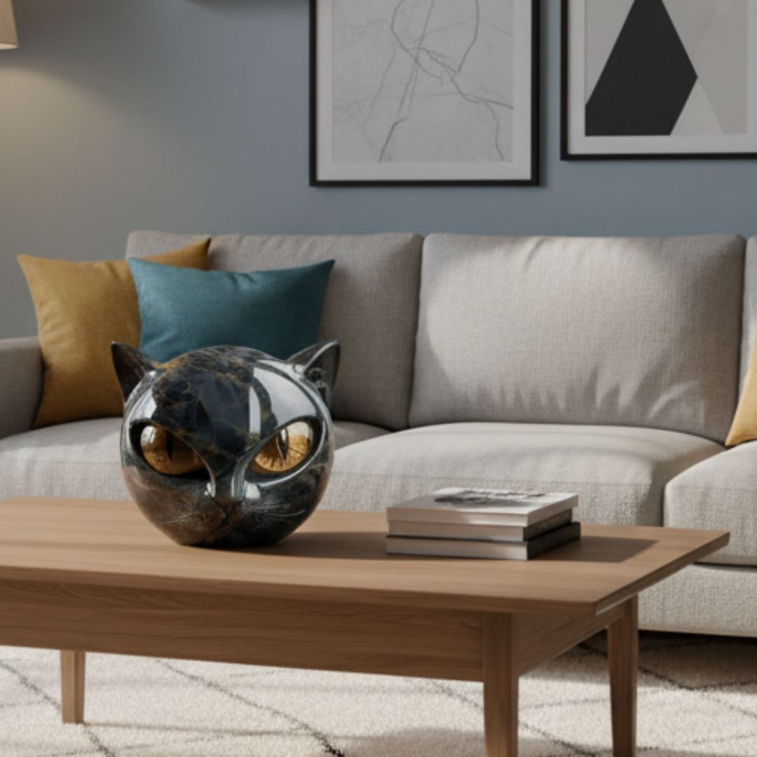 Mystica – Die schwarze Wächterkatze aus Stein