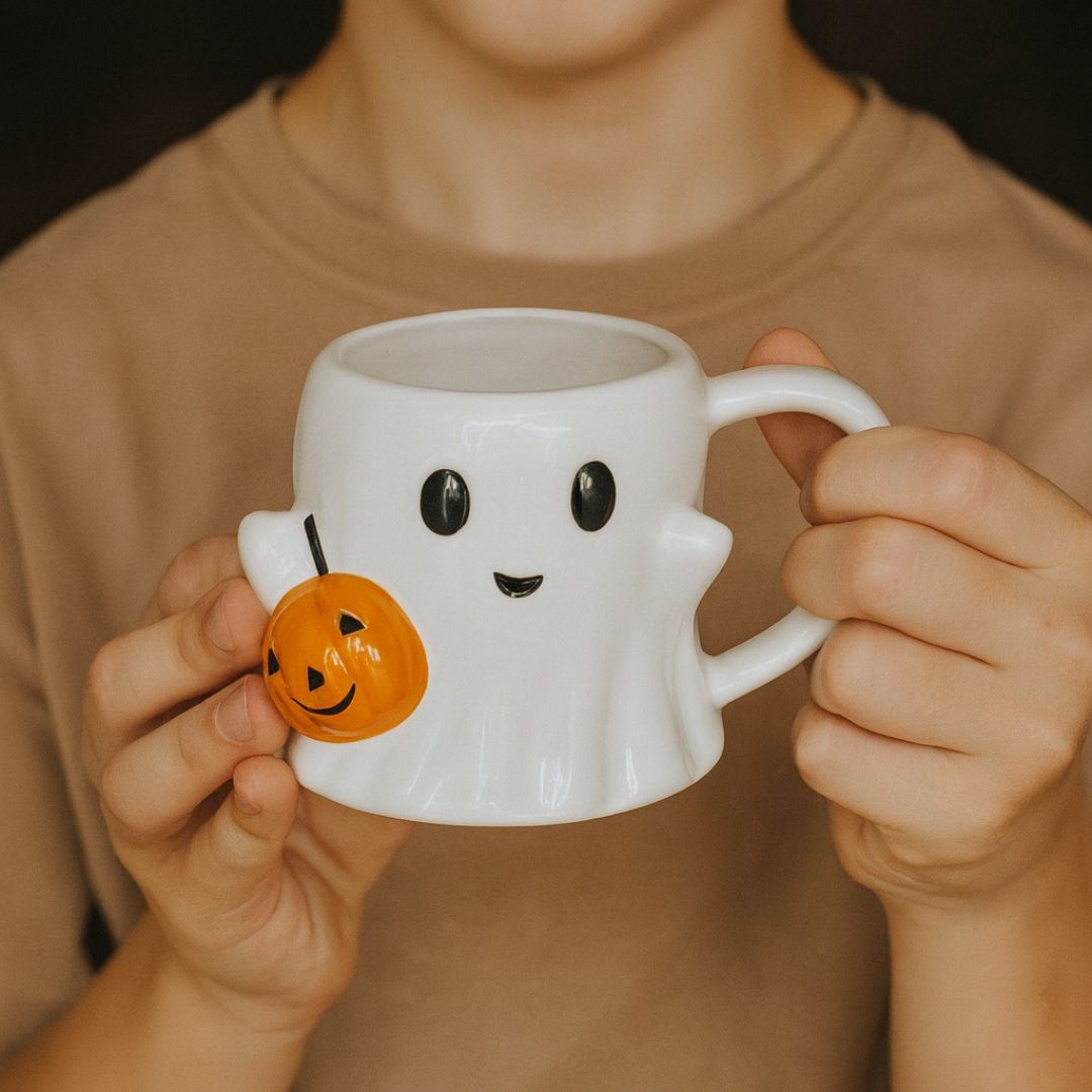 Kürbisgeist Tasse - Süßer Geist mit Kürbis - perfekt für Halloween