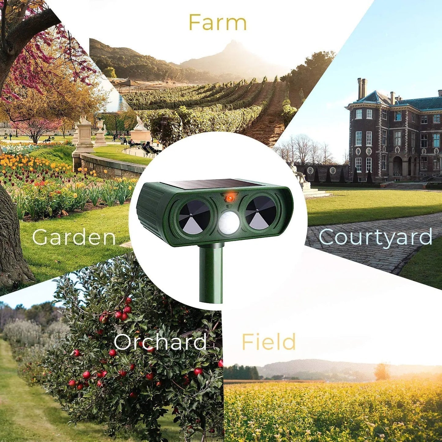 kaufsy | Ultraschall Vogel + Schädling Abwehr Solarbetrieben - Lange Reichweite