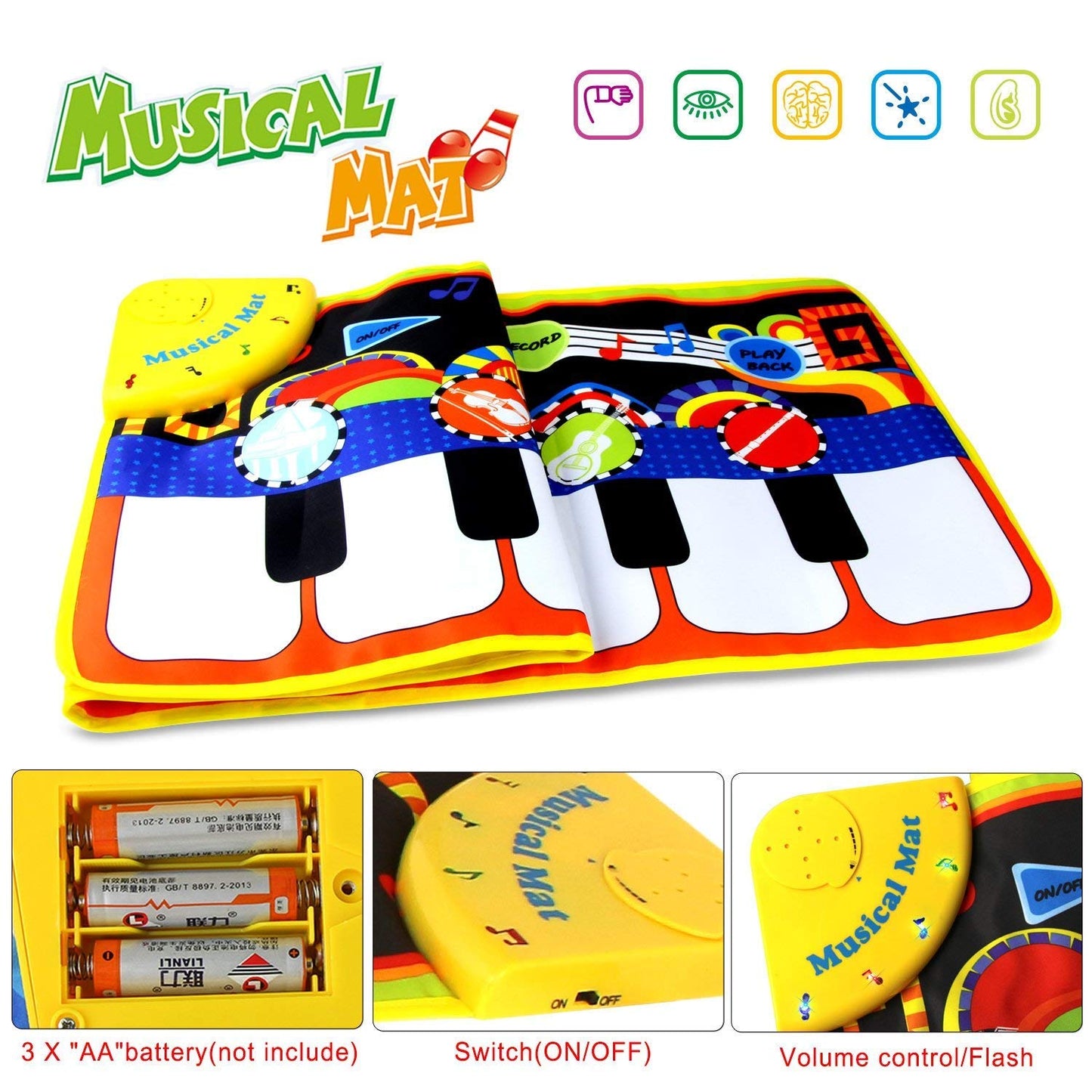 Musikalische Spielmatte für Kinder, Instrumente & Spaß