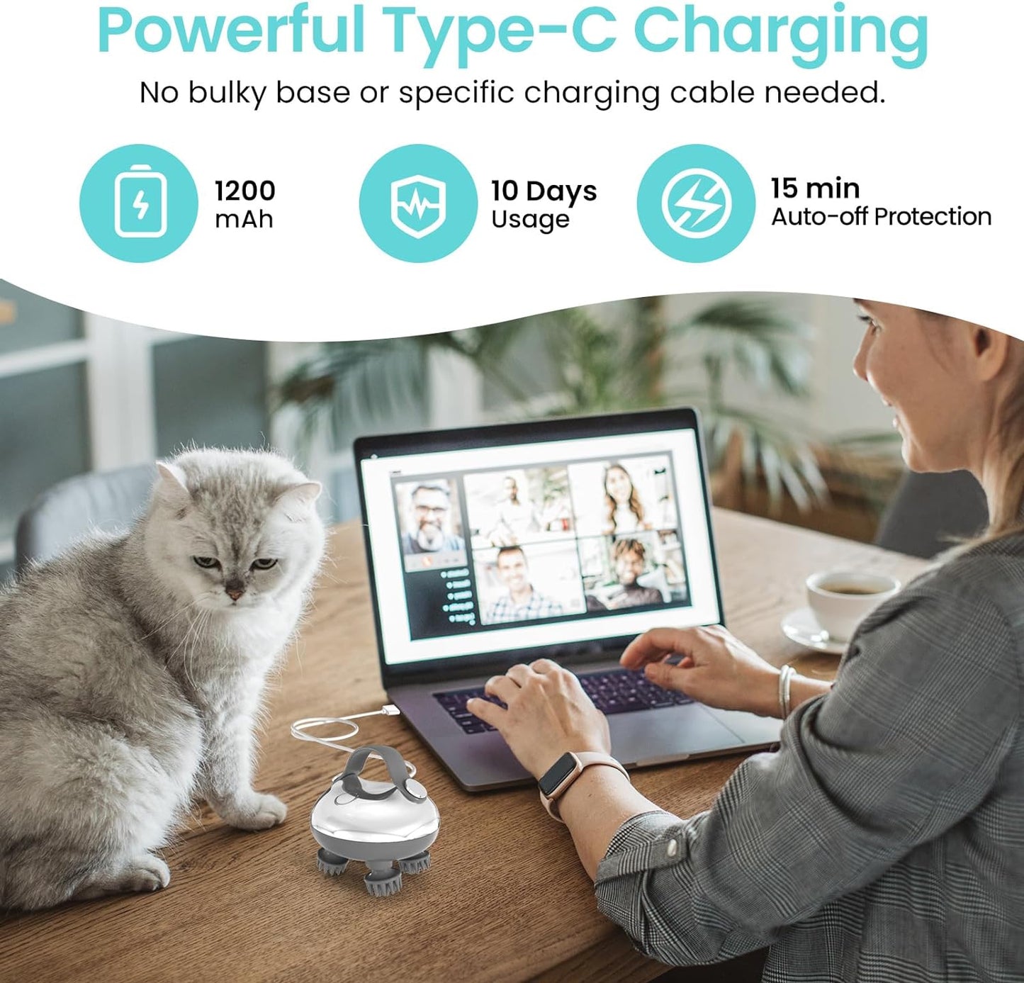 kaufsy | Tragbarer elektrischer Kopfhaut-Massager