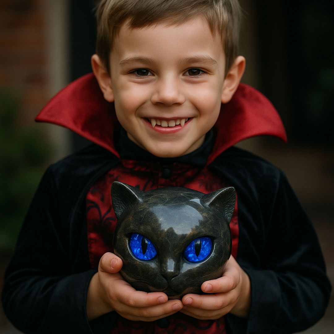 Mystica – Die schwarze Wächterkatze aus Stein