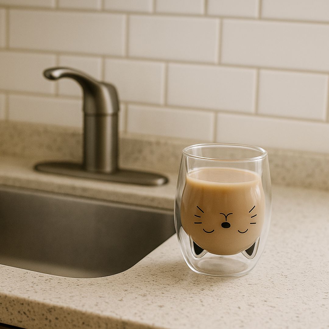 MiauGlas Tasse - Handschonend, stilvoll, katzenlieb