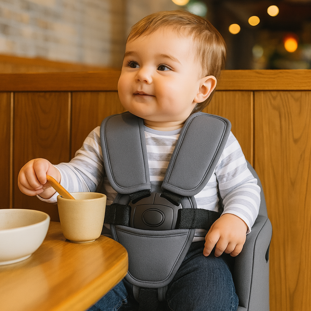Baby Autositzpolster mit Sicherheitsgurt, weich & atmungsaktiv