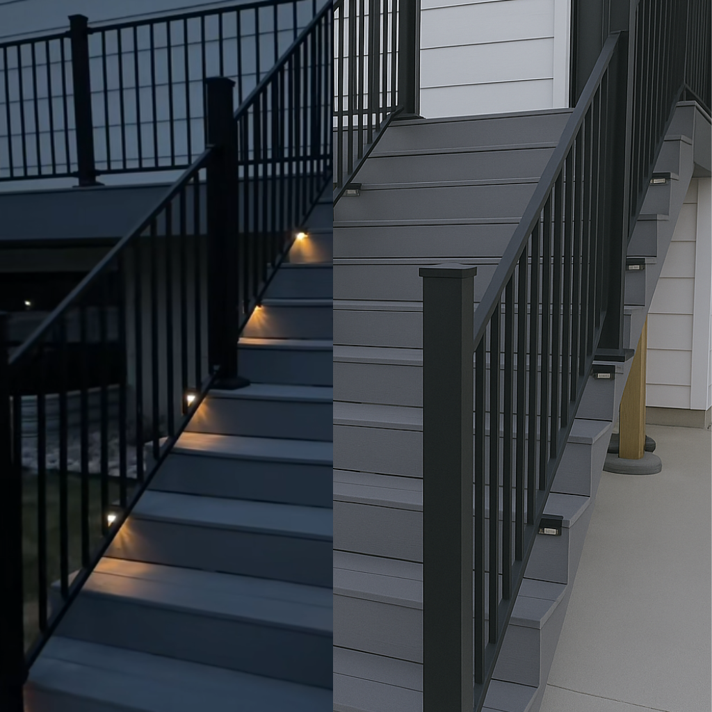 Warmweiße LED Solar-Stufenlichter, wasserdicht, Garten & Terrasse