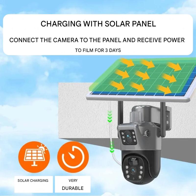 Kabellose 4K Überwachungskamera mit Solarpanel & App – DualGuard Sicherheitskamera für Zuhause & Garten