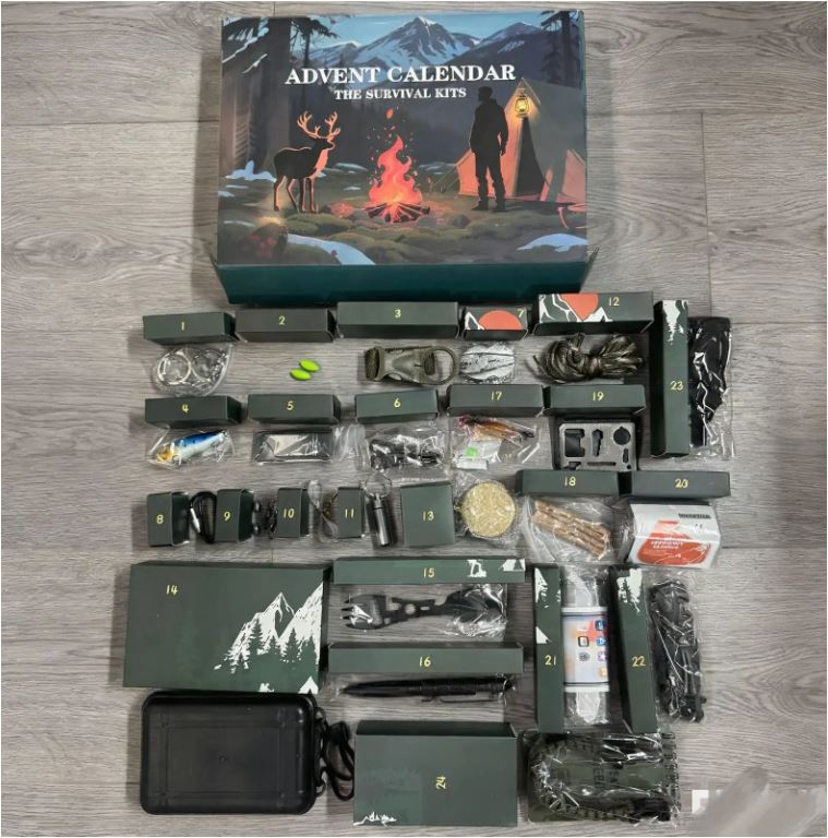kaufsy | SURVIVAL ADVENT CALENDAR – Men's Outdoor Kit with 24 Essential Tools 2025