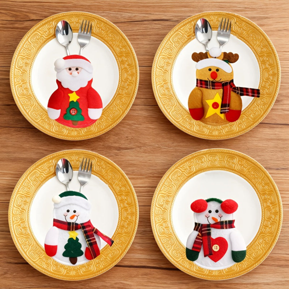 Weihnachtliche Tischdekoration, Besteckhalter Set, festlich