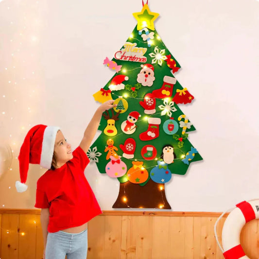 Weihnachtsbaum Filz-Aktivitätsset, Kinder-Ornamente & Lichter