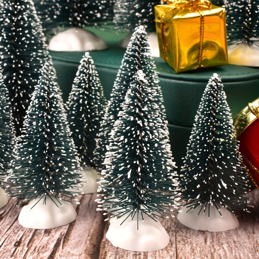 Mini Weihnachtsbaum Set, Tannenbaum Schnee Tischdekoration