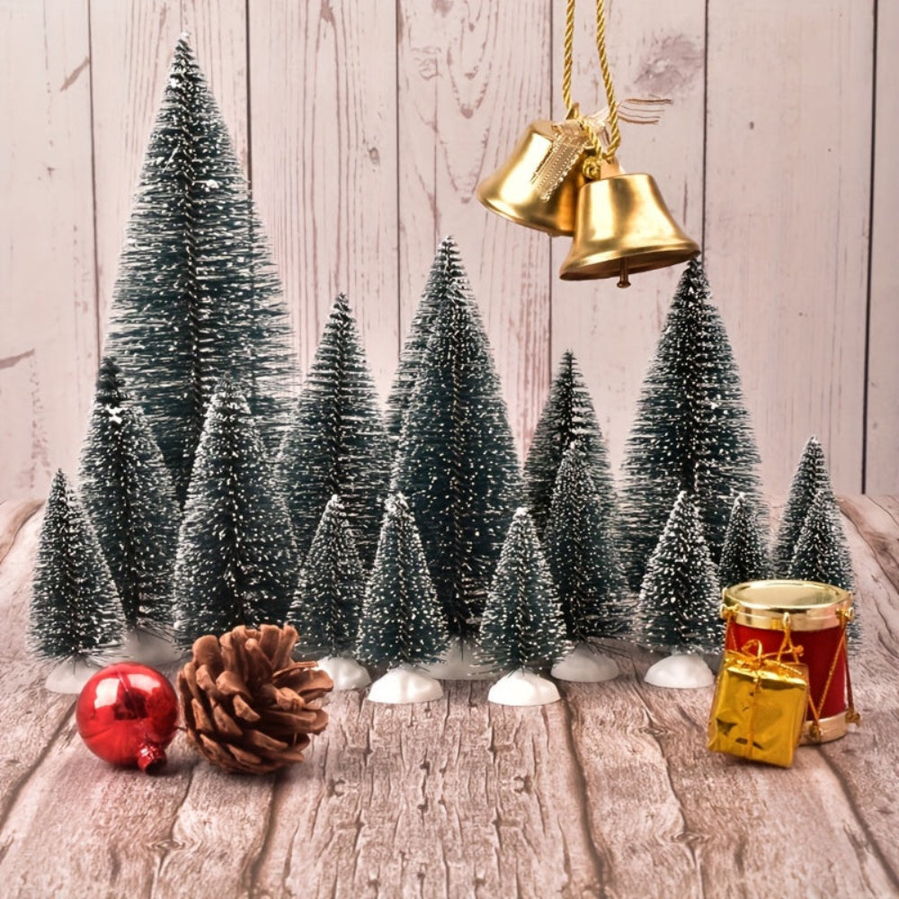 Mini Weihnachtsbaum Set, Tannenbaum Schnee Tischdekoration