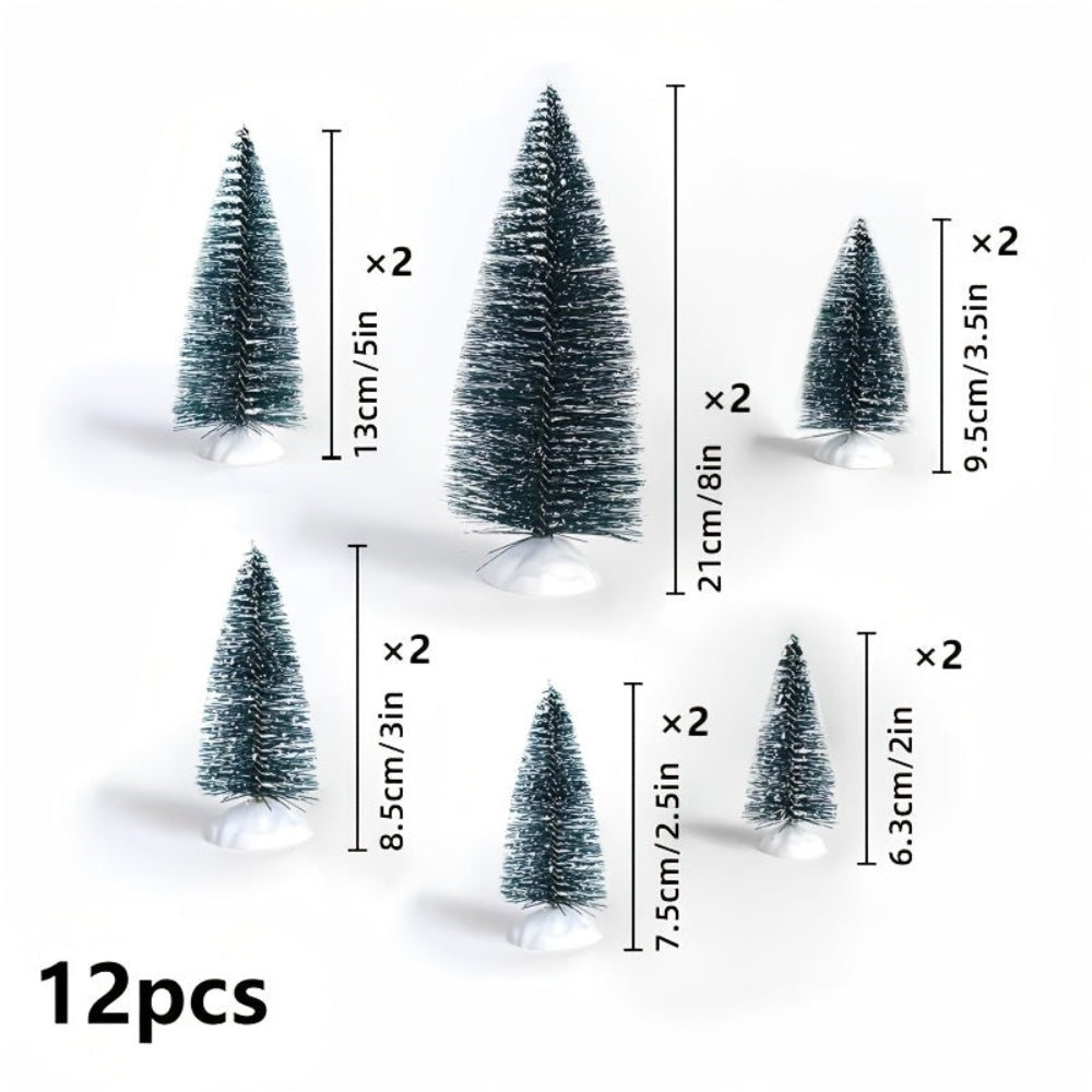 Mini Weihnachtsbaum Set, Tannenbaum Schnee Tischdekoration