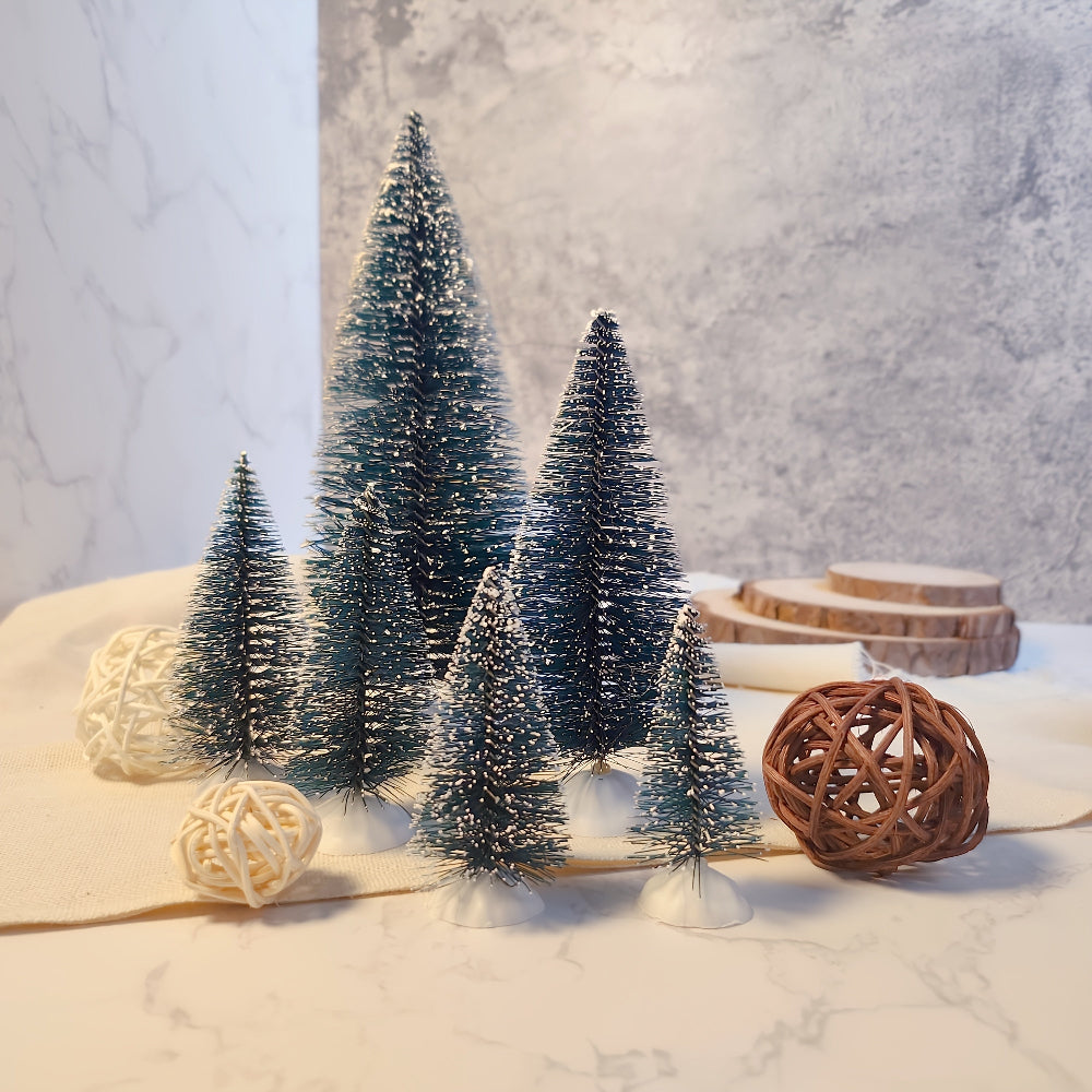 Mini Weihnachtsbaum Set, Tannenbaum Schnee Tischdekoration