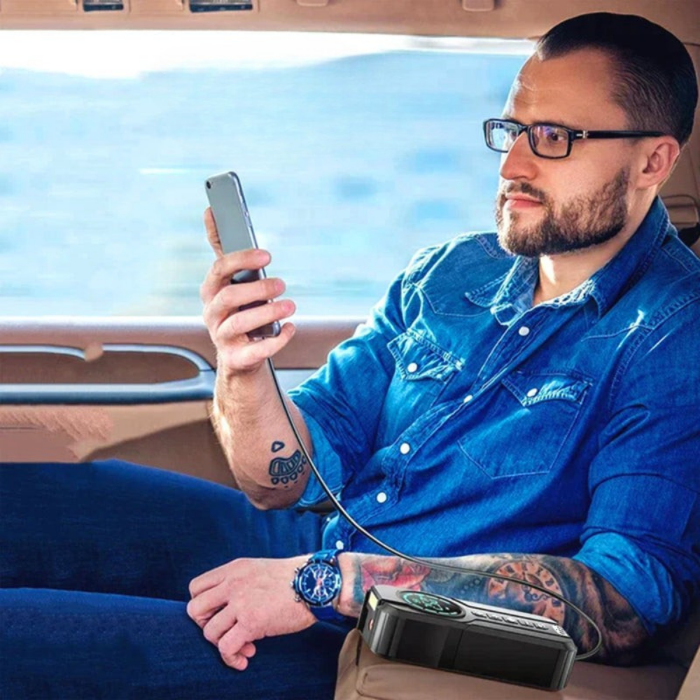 Kompakte Auto-Luftpumpe, Starthilfe, LED Licht